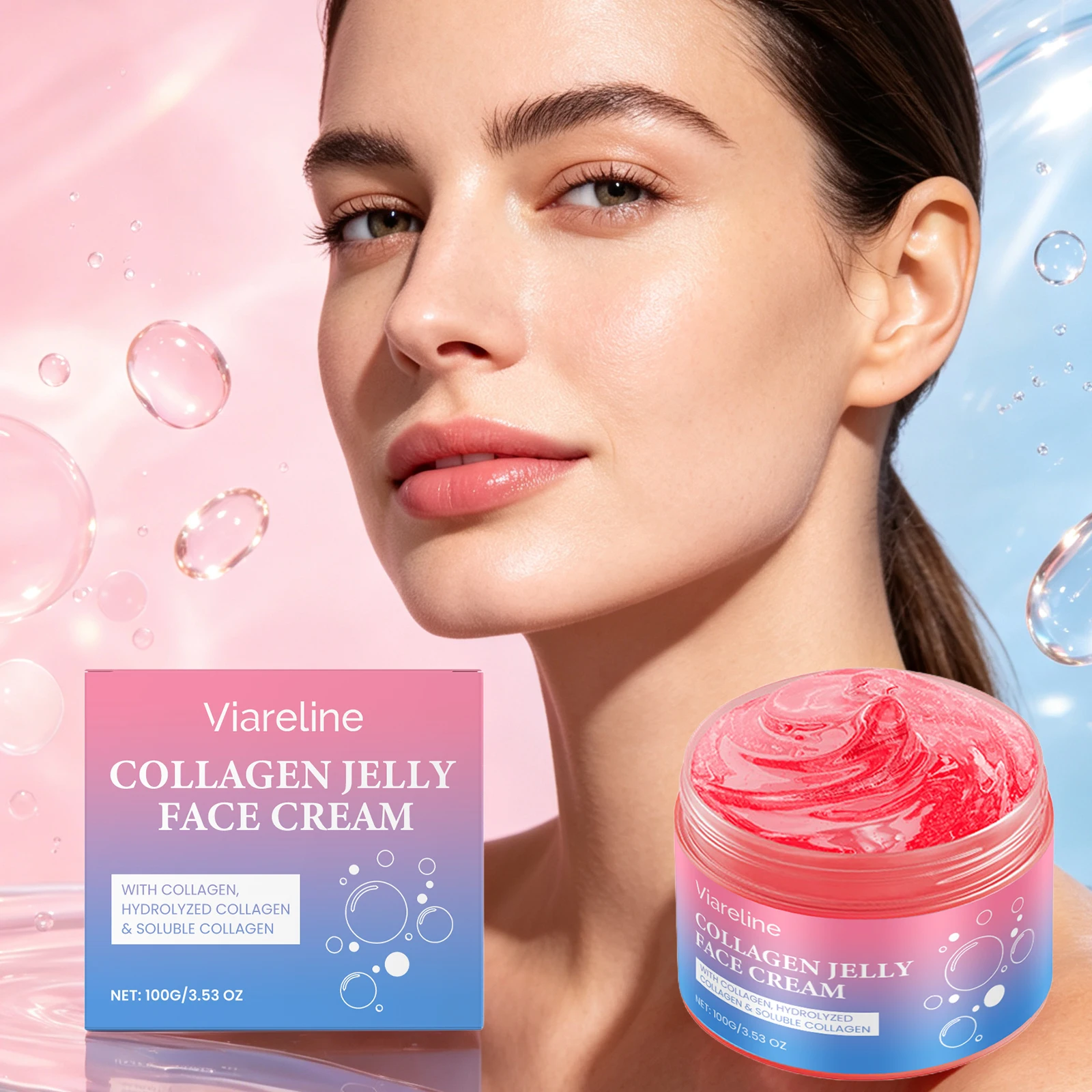 Collagen Jelly Cream Reduce Skin Sagging Tightening Soothing Moisturizing Improving Skin Elasticity Firmness Hydration Face Care