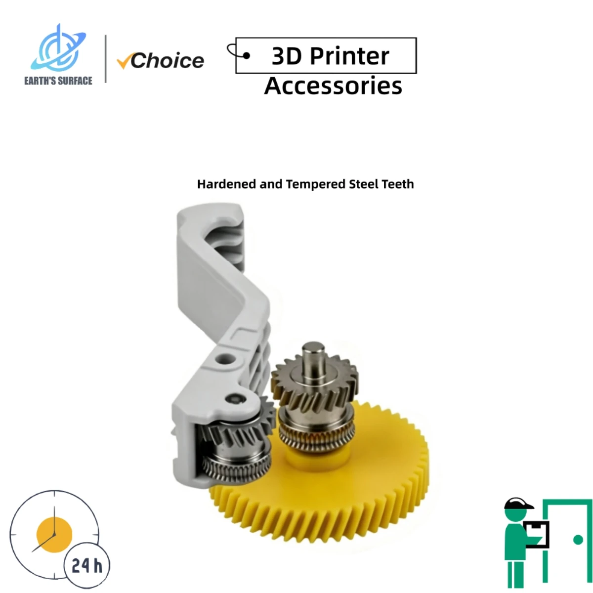 EARTH'S SURFACE 3D Printer Extruder Gear Kit for Snapmaker U1 SKD11 Hardened Steel Nano Coated Teeth POM Helical Gear