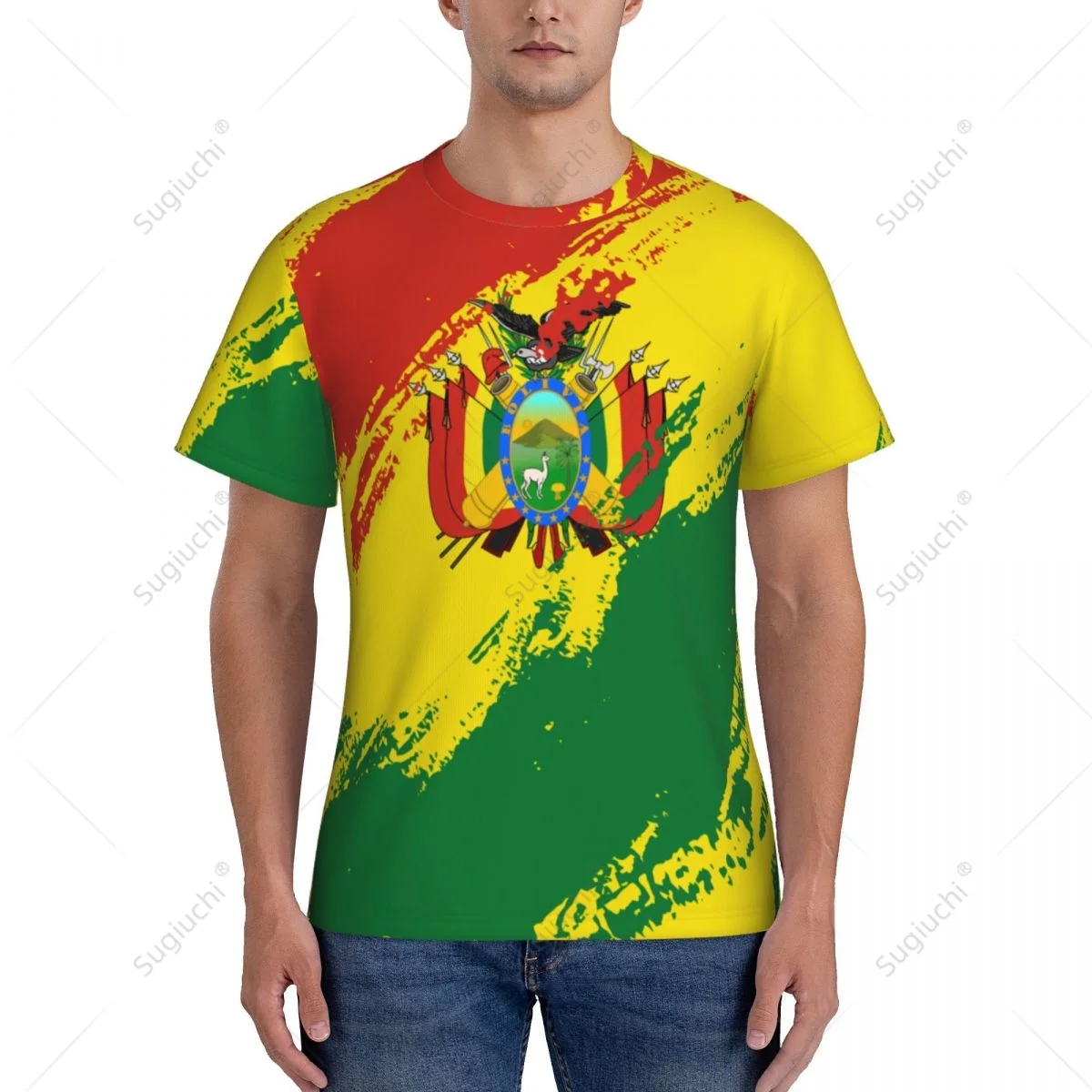 Custom Name Nunber Bolivia Flag Color Men Tight Sports T-shirt Women Tees jersey For Soccer Football Fans