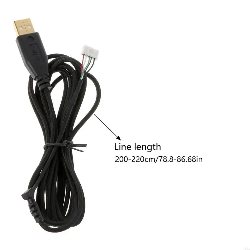 L4MA Nuevo reemplazo cable/línea/alambre ratón USB para nylon ratón Naga 2014 trenzado