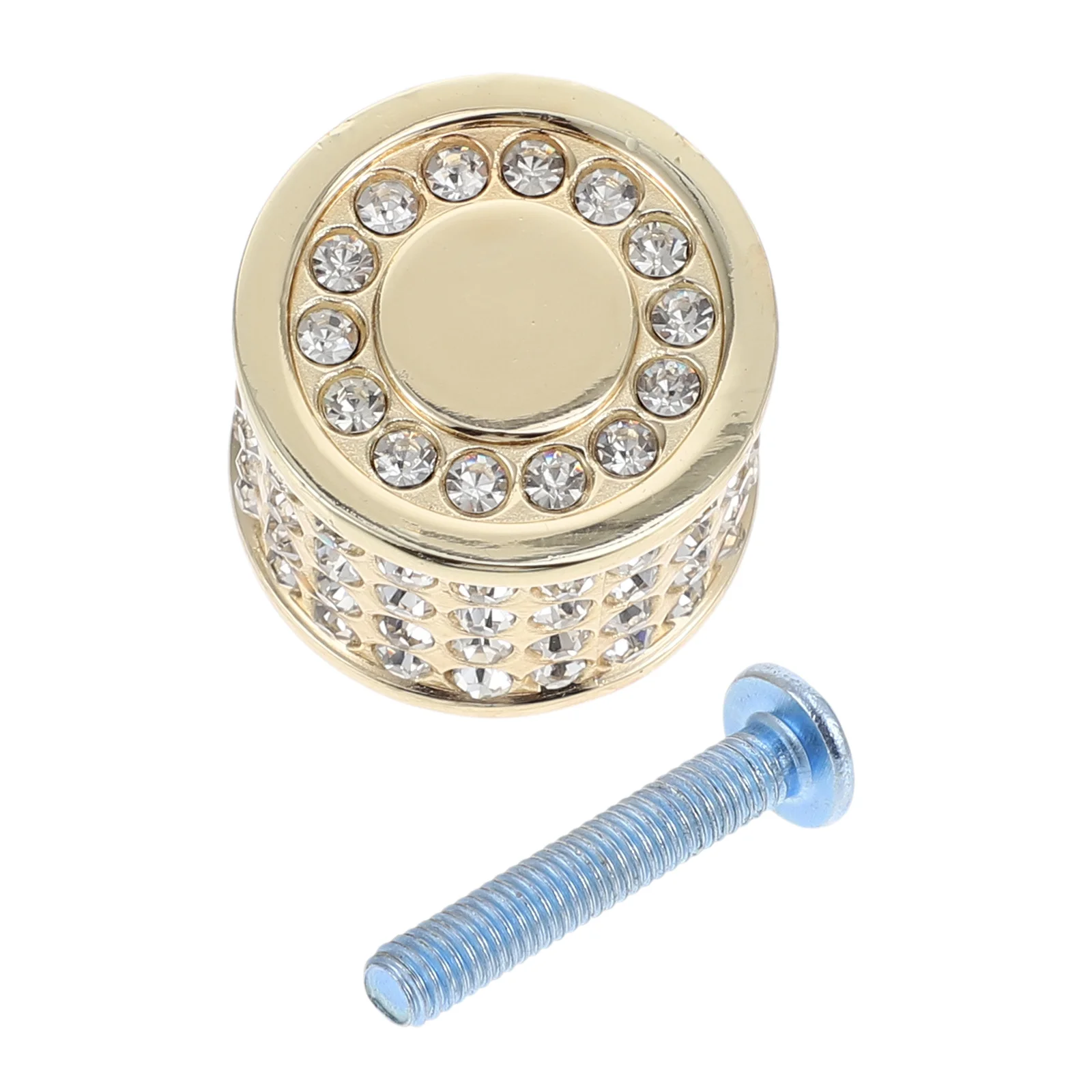 

Gold Rhinestone Zinc Alloy Pull Handle Cabinet Drawer Door Knob Decorative Unique Furniture Wardrobe Cupboard Single Hole Knob