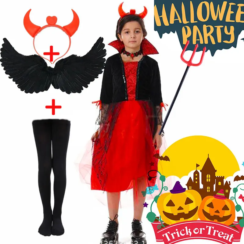 Das europäische und amerikanische Zombie-Vampir-Rollenspiel-Kostüm für Mädchen im mittleren Alter, Halloween-Kostüm für Kinder, Cosplay-Kleidung, Prinzessin, Prinz