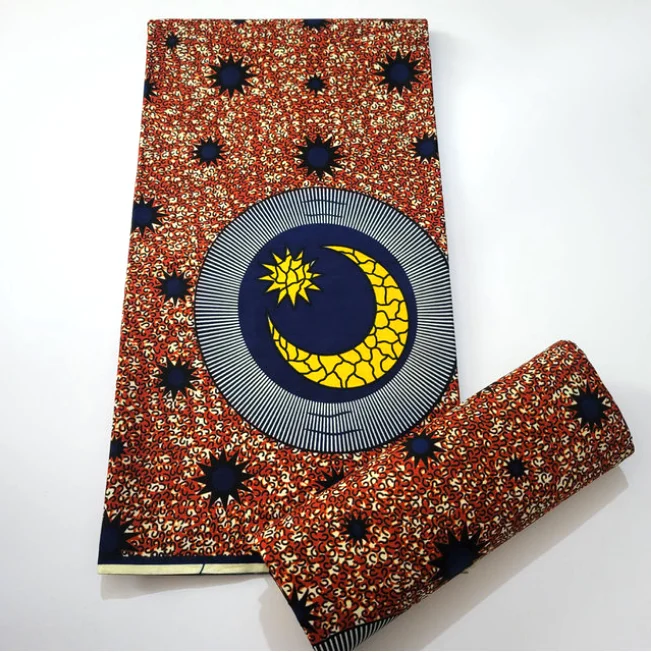 

Африканская ткань с принтом, вощеная ткань, Африканский хлопок 100%, высокое качество шитья, оригинальный принт, вощеная ткань, лоскутный материал 6 ярдов