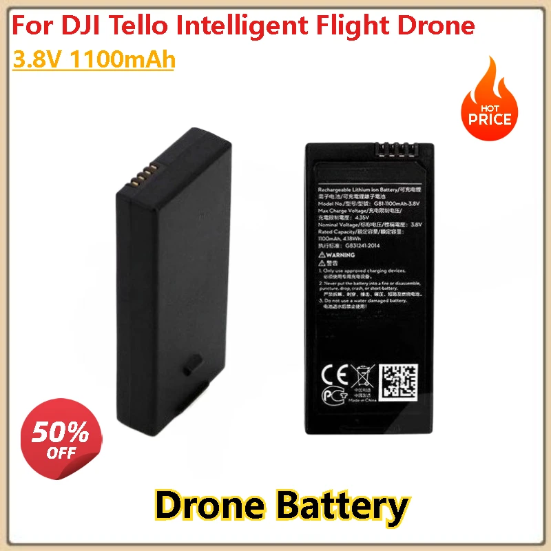 

3.8V 1100mAh Rechargeable Battery for DJI Tello Intelligent Flight Drone Brand-New, 0 Cycles,High Quality