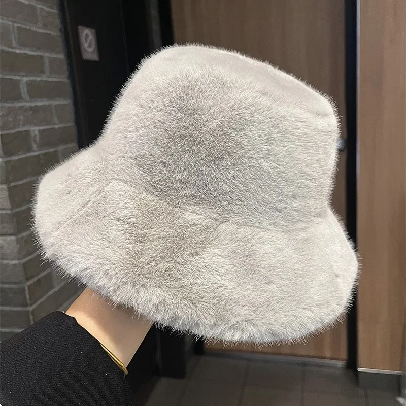 2025 New Plush Fisherman Hat Women's Autumn and Winter Versatile Korean Version Warm Basin Hat Looks Stylish Small Bucket Hat