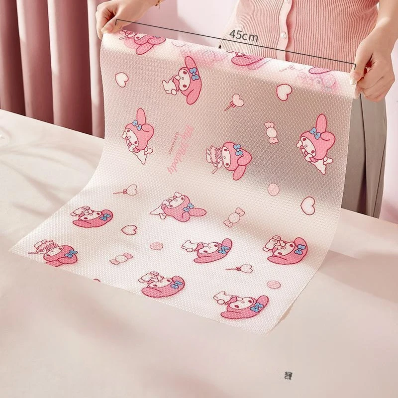 Papel Antihumedad de Anime Cinnamoroll, Antideslizante y Removible para Armarios, Estantes de Cocina, Zapateros, Juguetes y Hogar
