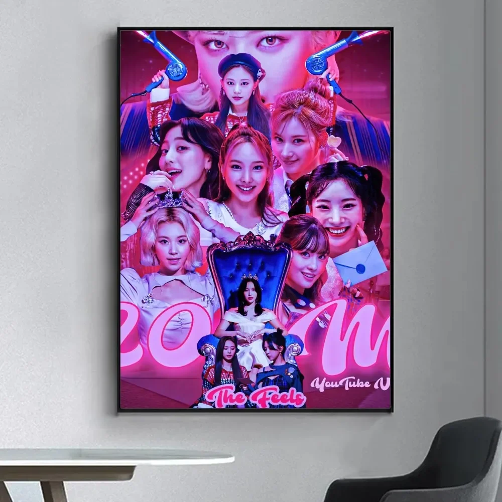 Kpop Music Twice Posters Fancy Wall Sticker for Living Room Bar Decoration Vintage Decorative Painting Middle view 3