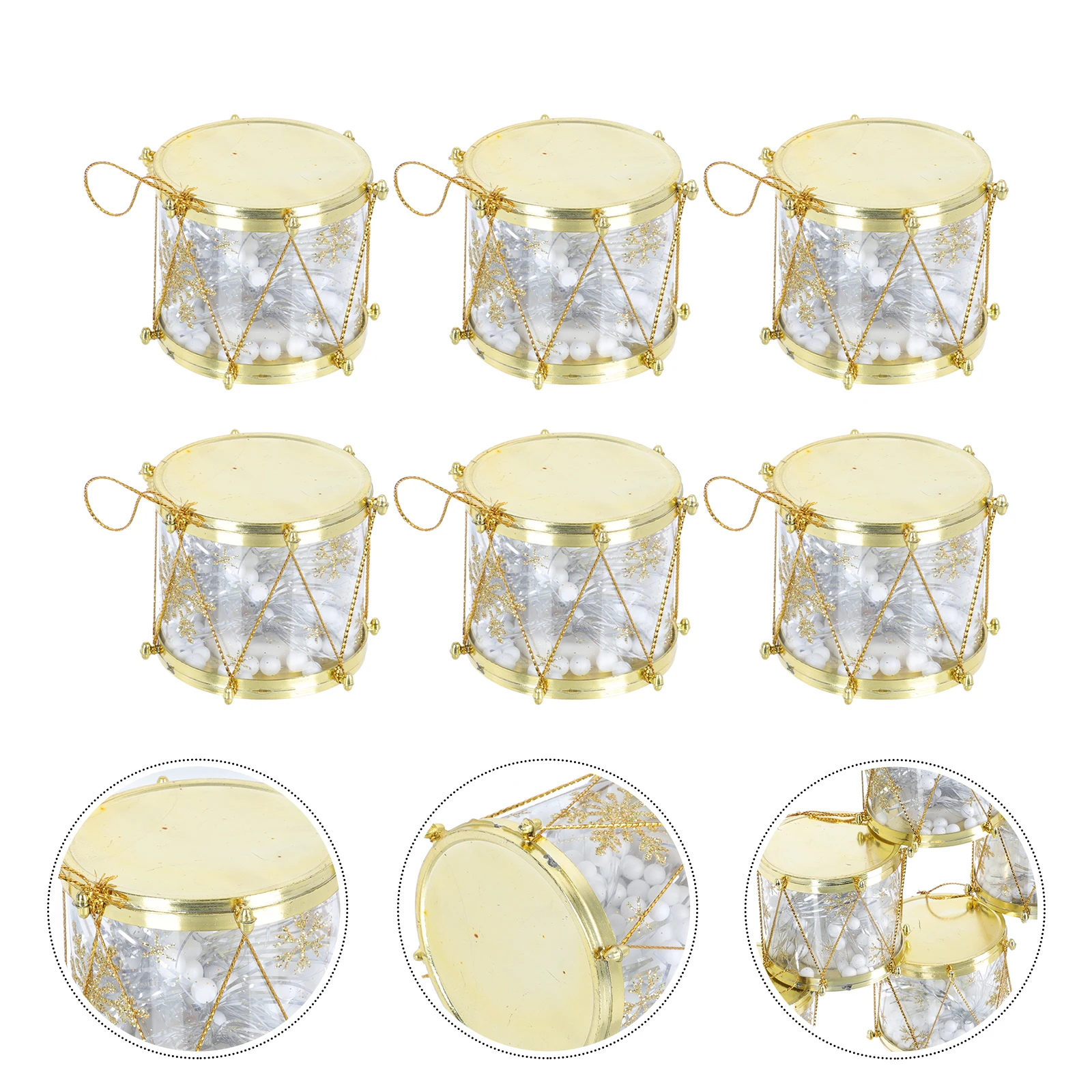 

Plastic Drum Christmas naments Golden Tree Decorations Mini Drum Design Home Store Office Hotel Bar Wedding Party