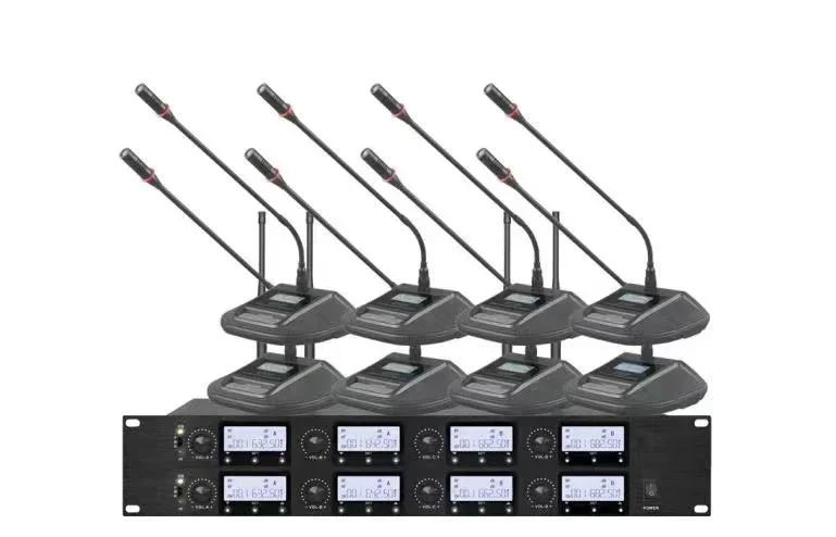 Professional Long Distance Dynamic mic UHF Handheld 8 Channel Wireless Microphone