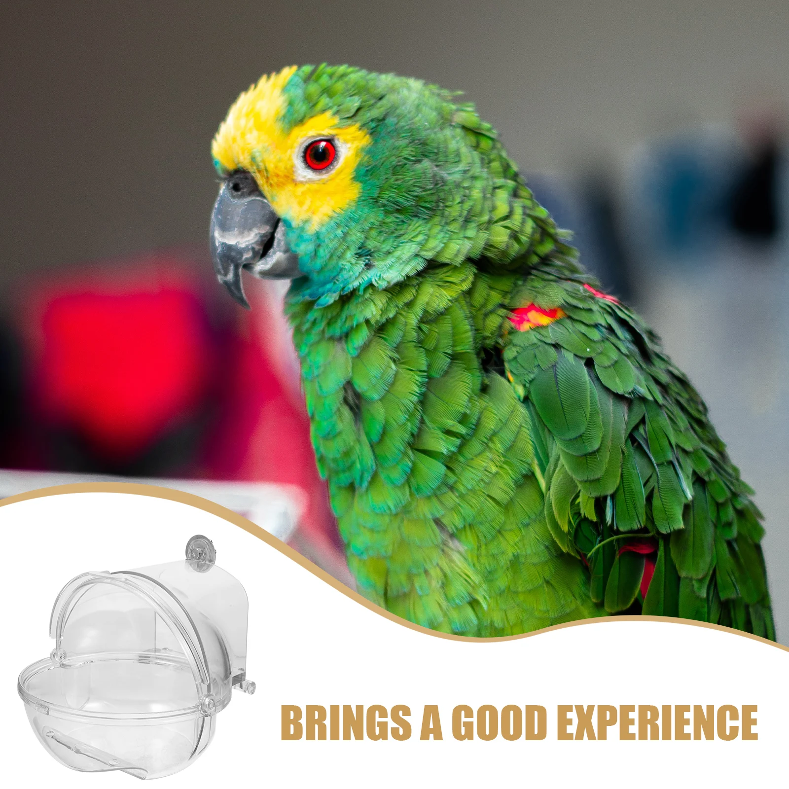 

Bird Bath Tub Cage Accessories Parakeet Cockatiel Parrot Bath Box Transparent Hanging Plastic Large Size Pet Supplies