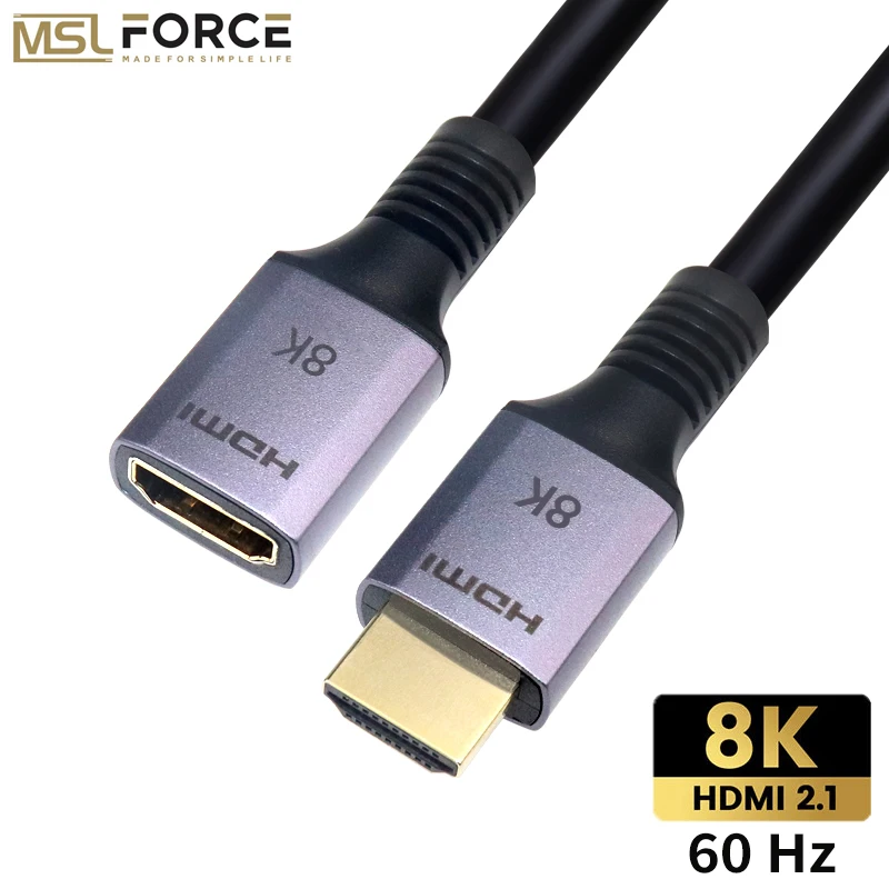 

HDMI-Compatible Extender Cable 8K HDMI-Compatible 2.1 Cable Male to Female Cable for HDTV PS4 Switch 8K@60Hz 4K@120Hz 48gbps