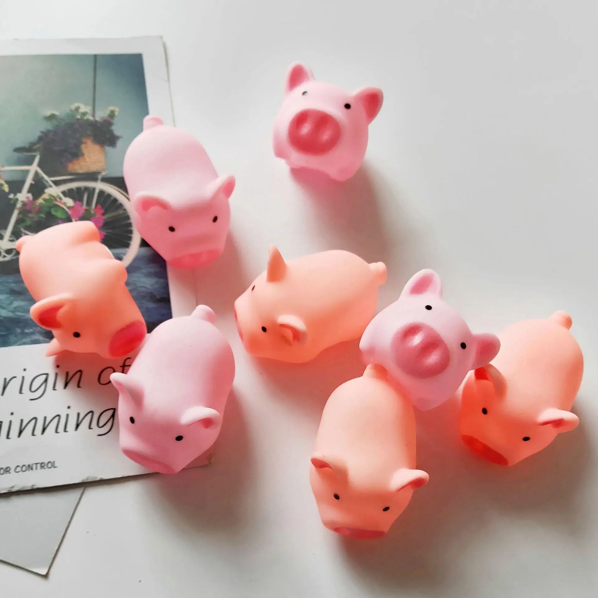 1 szt. mini urocza różowa zabawka do masowania w kształcie świnki, odpowiednia do łagodzenia stresu i wyciskania zabawki świnki, prezent dla dzieci