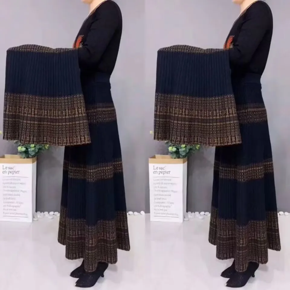 محبوك منقوشة المرأة نصف تنورة لخريف وشتاء موضة جديدة أنيقة مريحة تنوعا الإناث نصف التنانير #5