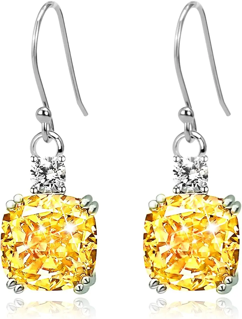 925 Sterling Silver Hypoallergenic Zirconia Earrings for Women, Simulated Diamond Crystal Drop Fashion Earrings,wedding earrings,Birthday Gift for Mom,Wife,Daughter, Personalized Jewelry
