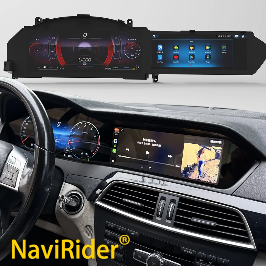 Carplay 2din Android Screen For Benz C Class W204 2011-2013 Multimedia Video Player Audio Car Radio GPS Navigation Auto Stereo