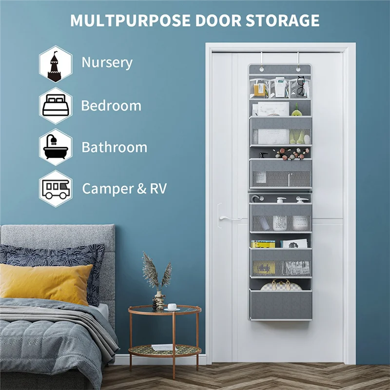 Over Door Organizer,6 Shelf Behind Door Organizer, Flexible Organizer