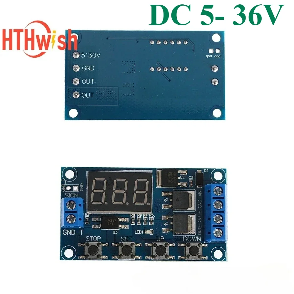 1pc Digital Time Delay Relay DC5-36V LED Display Automation Cycle Timer Control Switch Adjustable Timing Relay Time Delay Switch