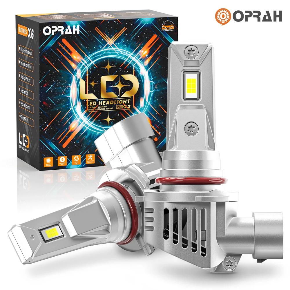 Oprah K10 LED H4 H7 H11 HB3 HB4 9005 9006 6500K Car Headlight Bulb CANBUS 100W 20000LM CSP 3570 Auto Fog Lamp (2 Pack)