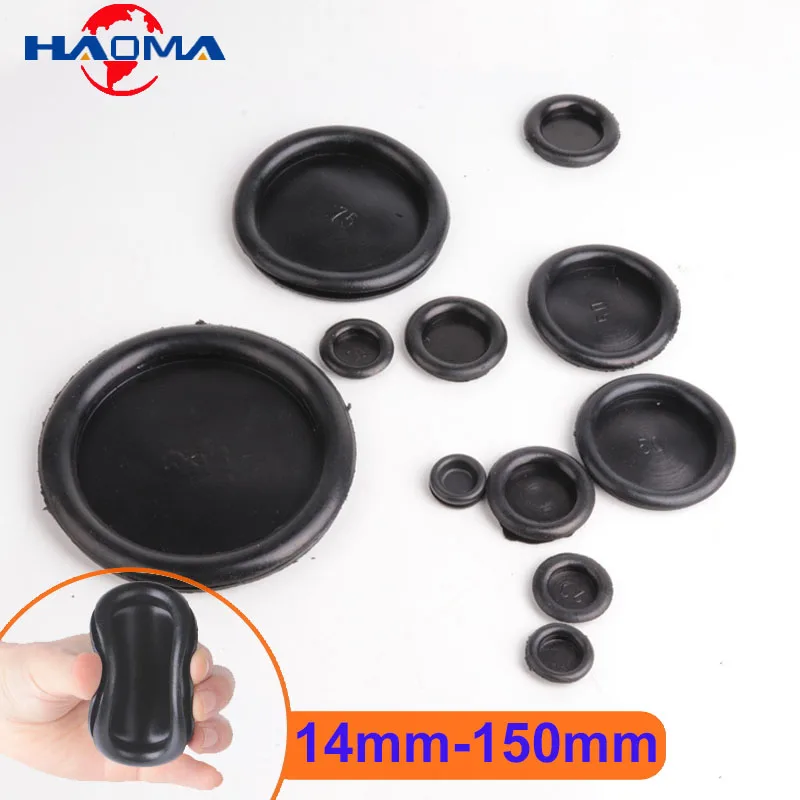 Hole Dia.14-150mm Rubber Blanking Blind Wiring Grommets Round Single Sided Hole Plug Distribution Box Dust-proof Wire Gasket