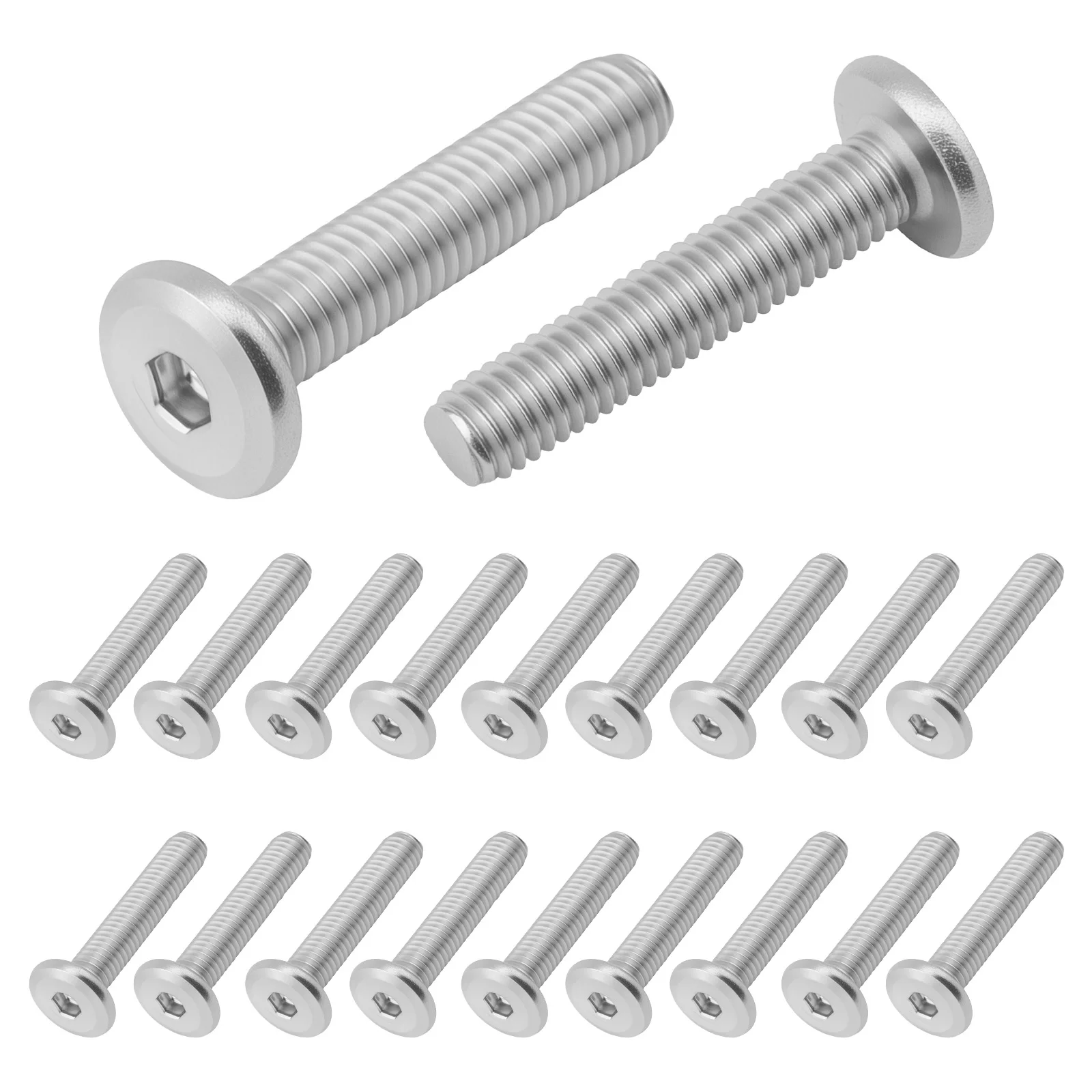 20 Pcs Stainless Steel Flat Head Socket Cap Screws Countersunk Bolts M5-0.8 x 10 12 25 mm Bright Finish Hexagon Hex Socket Bolts