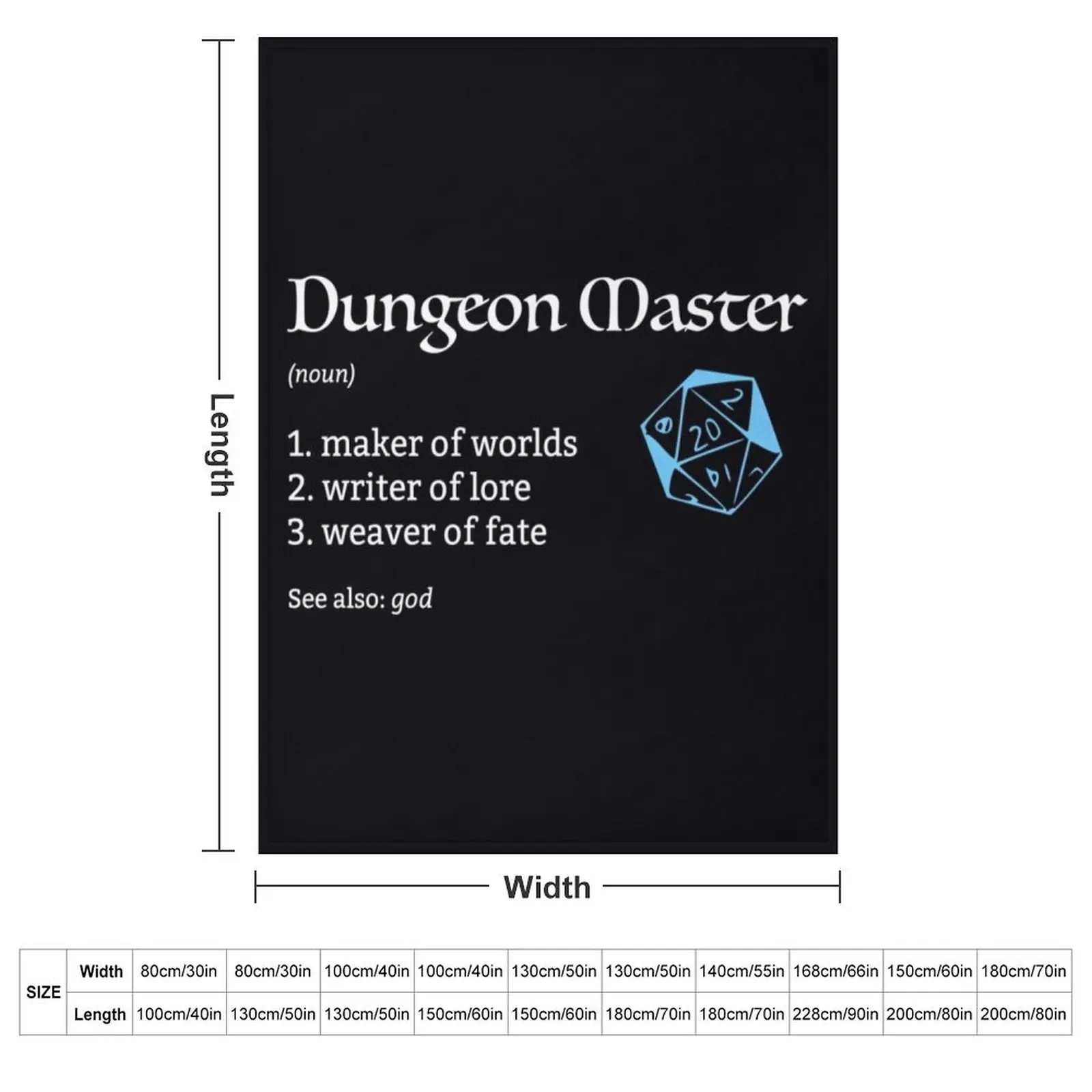 Dungeon Master (\t Throw Blanket halloween Giant Sofa Nap Cute Blankets