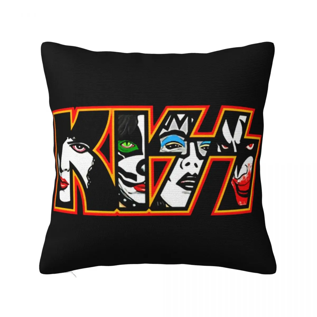 Kiss Black Mens Round New Funny Party Newest Latest Fresh Design Goth Wholesale Stylish Basic Promotion Pillow Case