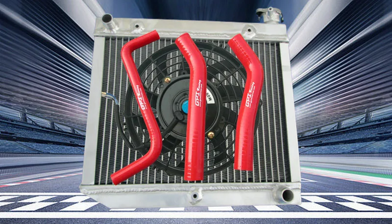 Aluminum Radiator FOR Honda ATV TRX450R TRX 450 2004-2009 2005 2006 2007 2008 04 05 06 07 08 09 + Silicone Radiator Hose + Fan