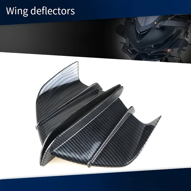 Motorcycle Front Fairing ABS Carbon Fiber -Universal Sport Bike Windscreen Cover Motorcycle Winglet Aerodynamic Spoiler