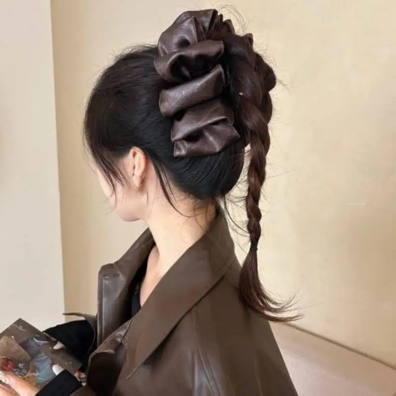 خمر الجلود مخلب كليب للنساء جديد الكورية غير النظامية القوس كبير الشعر كراب انتزاع المشابك دبابيس الشعر حفلة إكسسوارات الشعر هدية