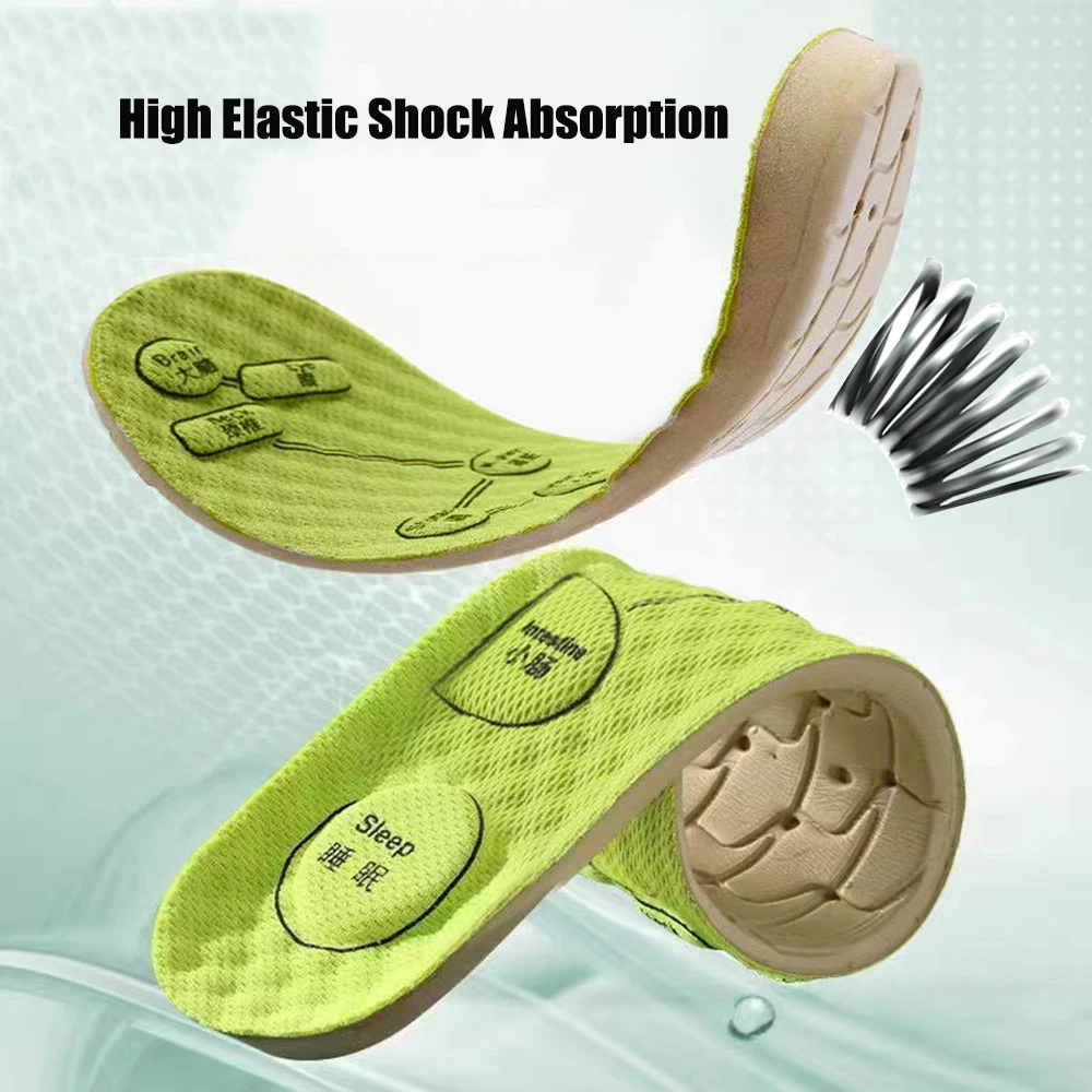 Foot Acupoint Deodorant Insoles for Men Women Shoes Soft Breathable Sweat-absorbing Sports Cushion Running Massage Shoe Sole