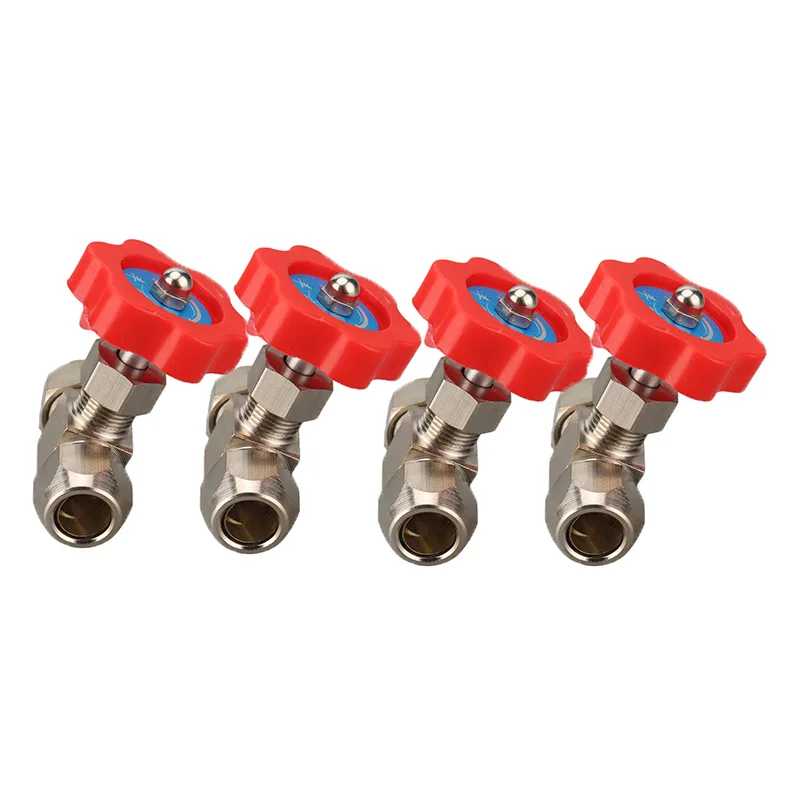 6mm 8mm 10mm 12mm Hole Dia Orange Plastic Handle Metal High Pressure Durable Tube  Needle Type Globe Valve