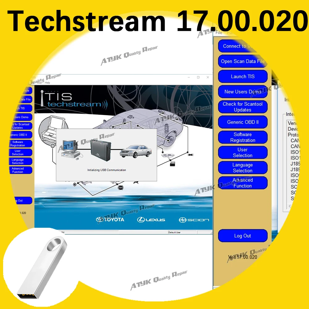 V17.00.020 Techstream for MINI VCI for OTC Scanner Automobile Maintenance Repair equipment scanner automotriz Code reader tuning