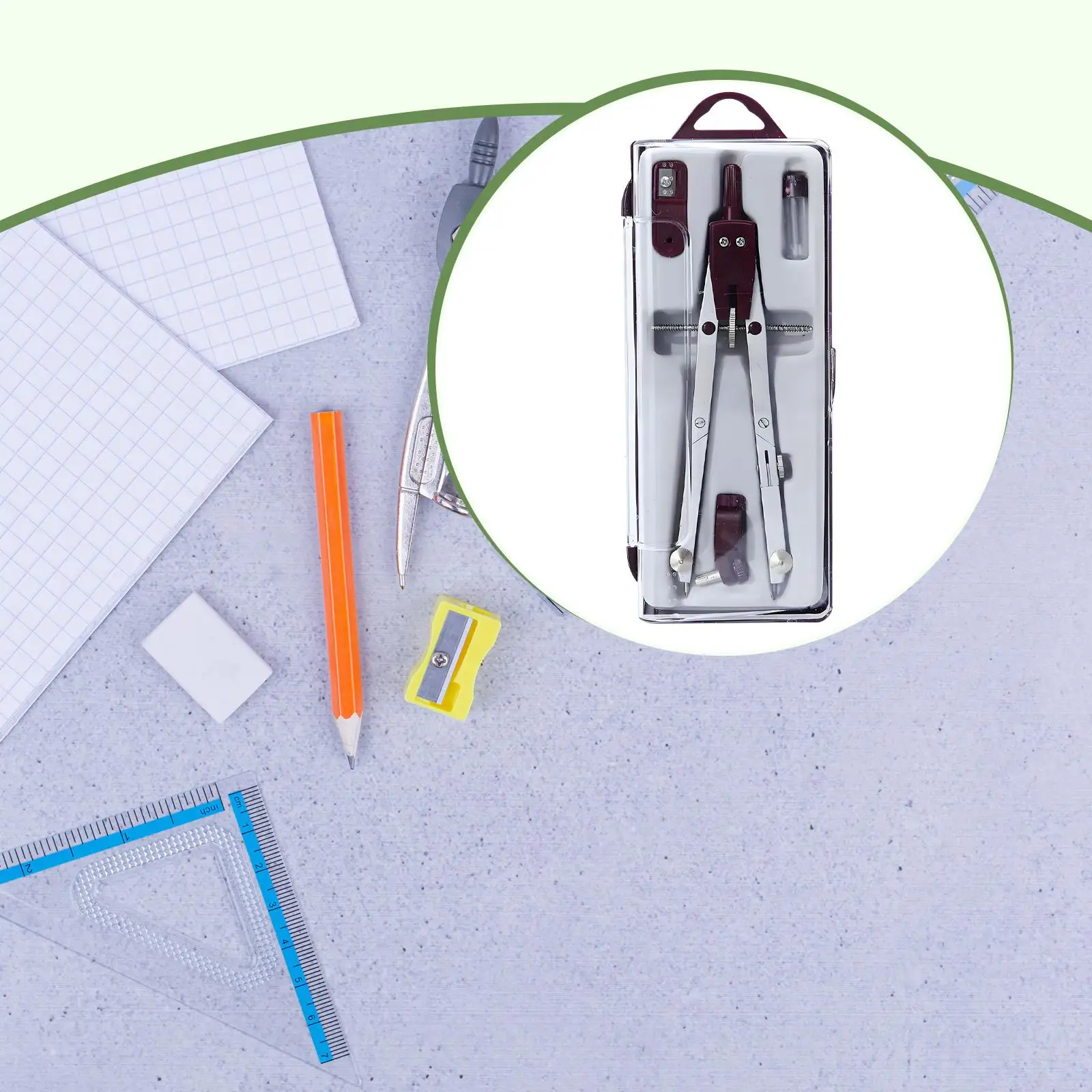 4 Pieces Geometry Set Circle Drawing Tool for School Architecture Students