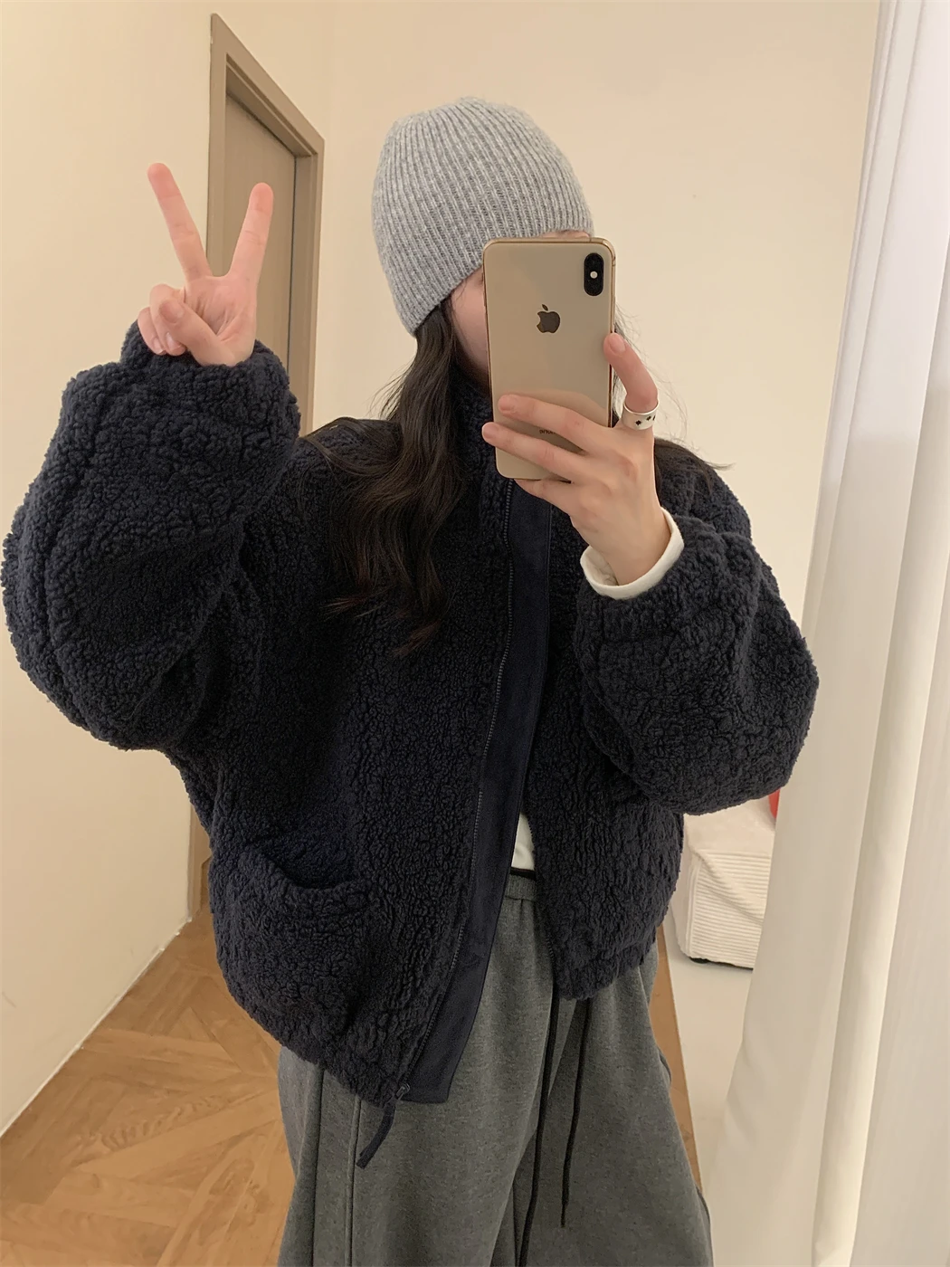 

Ele ort Fur Cotton Jaet Women's Stand Collar All-Match Slimming Winter Outerwear Thiened Long Sve Zipper Design