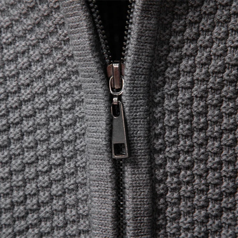 New 2025 Men's Woolen Jacket European-Style Autumn Winter Sweater Cardigan High-Quality Men's Coat