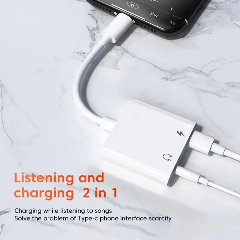 NNBILI 2-in-1 Audio Adapter USB C to 3 5 mm Jack Type-C Charging 3.5mm Aux Cable For Samsung Xiaomi Wired Headphones Connector