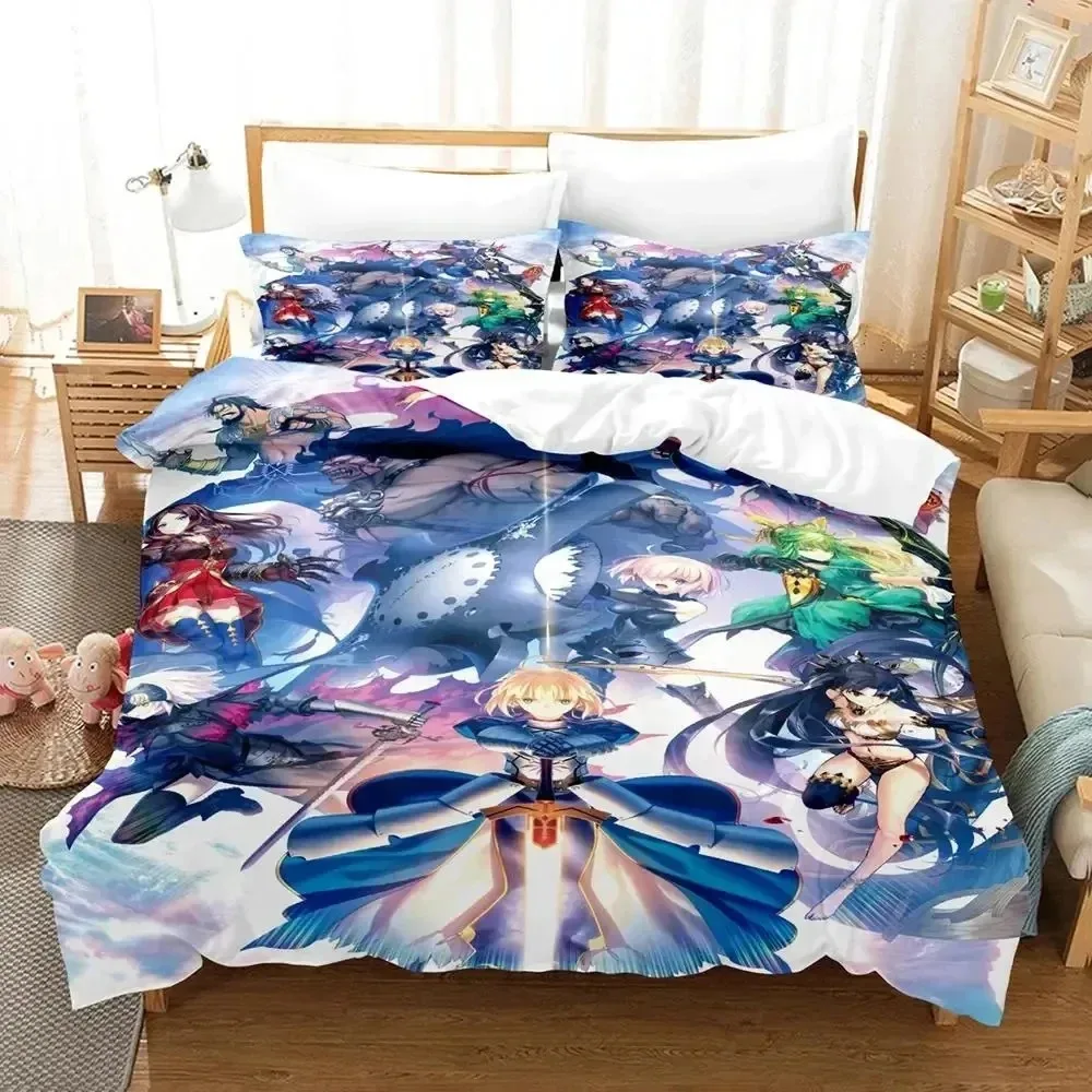 

Anime Fate Grand Order Bedding Set Duvet Cover Bed Set Quilt Cover Pillowcase Comforter king Queen Size Boys Adult Bedding Set