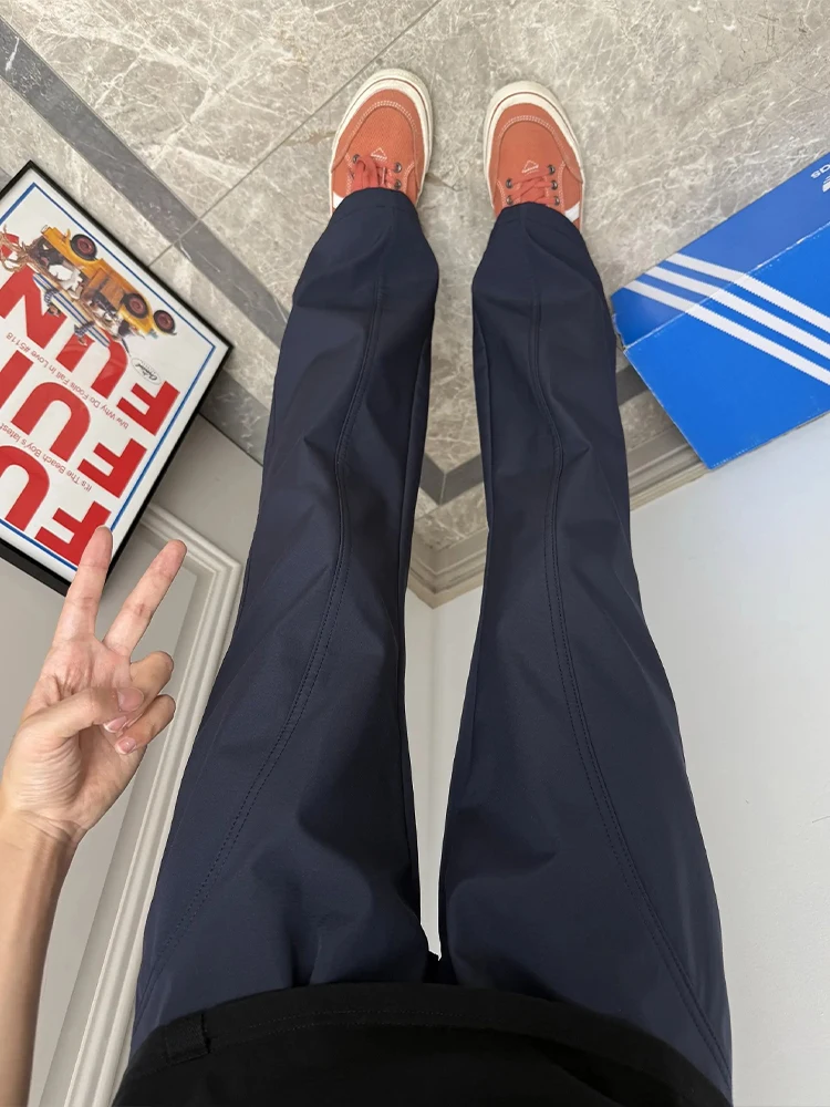 

Cleanfit Light Blue Ice Silk Men's Summer Thin Straight Leg Qui Dry Sports Pants Casual Straight Leg Trousers for Men