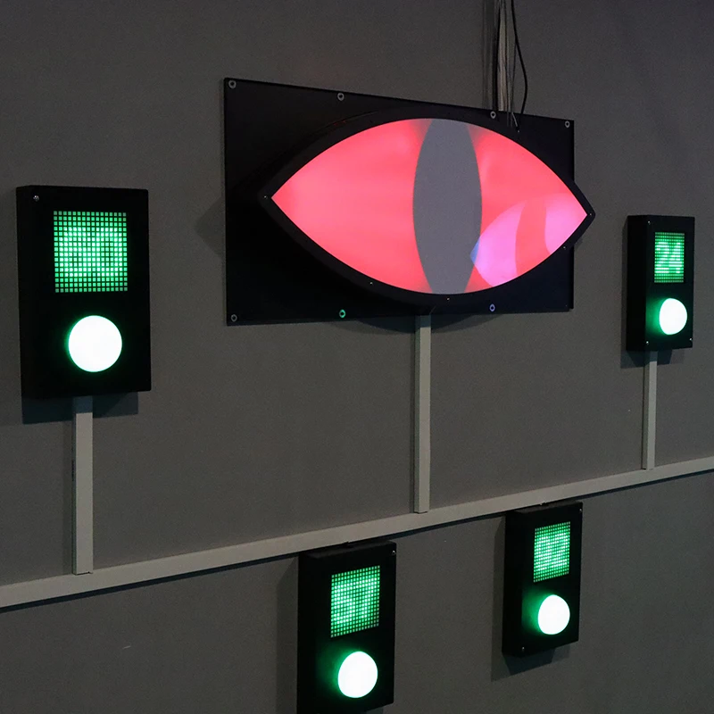 Wall Interactive Indoor Hide Push Button Counting Number LED Light Activate Game Evil Eyes - view 3
