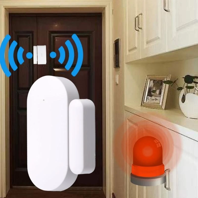 Door Window Wireless 433MHz for Smart Home Store Villa Security Alarm System Battery Powered White Color
