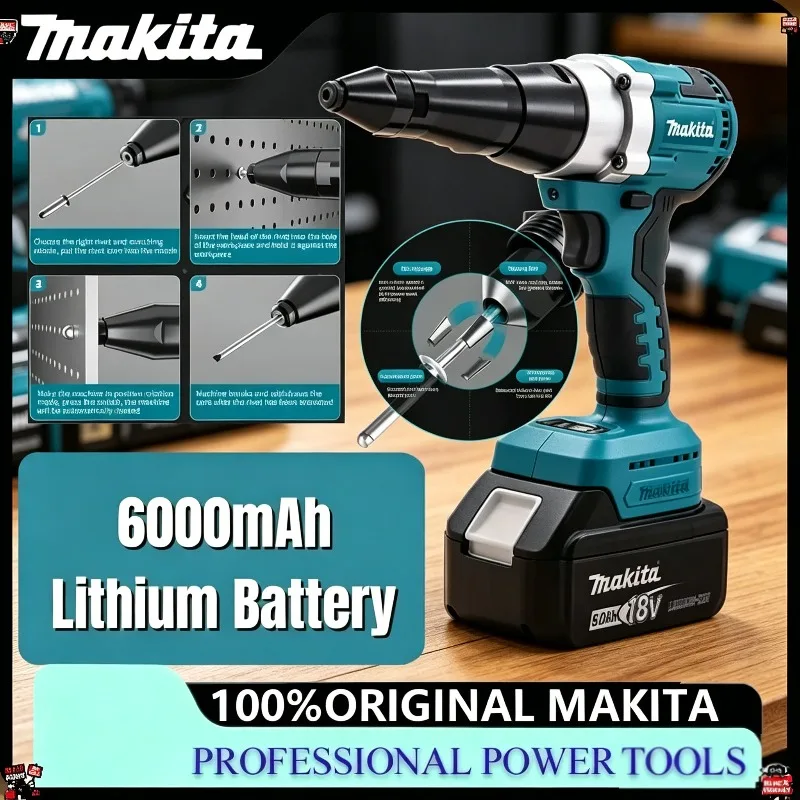 

Makita LED Cordless Multifunctional Rivet Nut Gun Electric Rivet Gun Automatic Riveting Brushless Tool For Makita 18V Battery