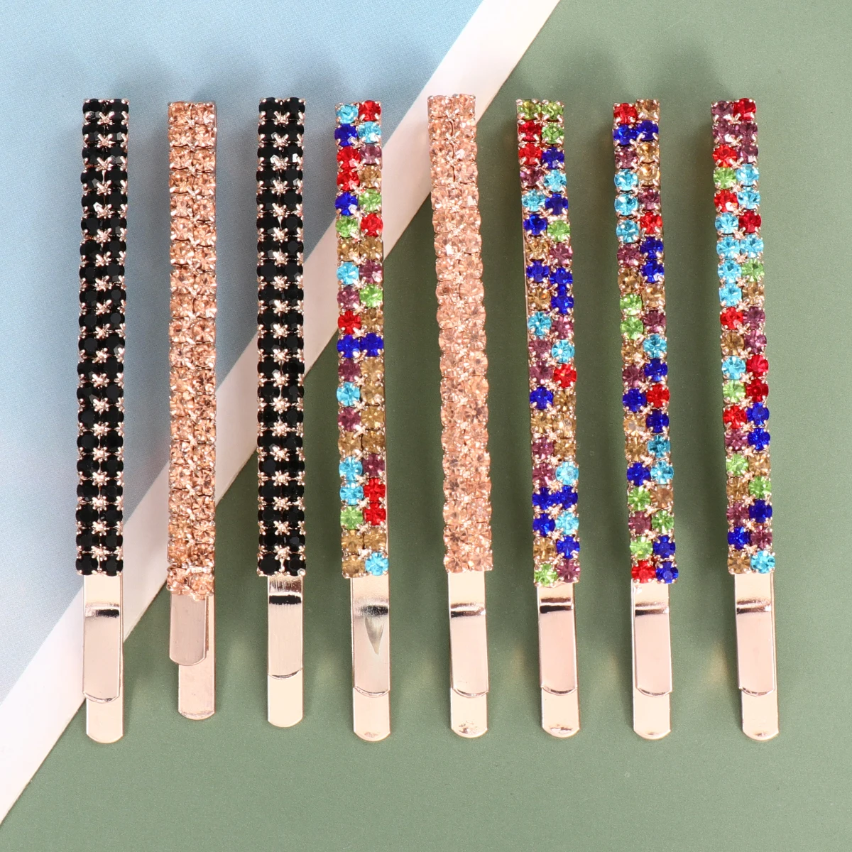 

8 Pcs Hair Rhinestones One-line Jacket Set Luxury Clip Accessories for Women Barrettes