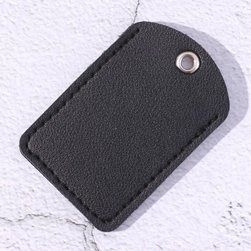 Useful Protective Card Sleeve With Keychain Rectangle Badge Card Holders PU Leather Key Ring For Airtag