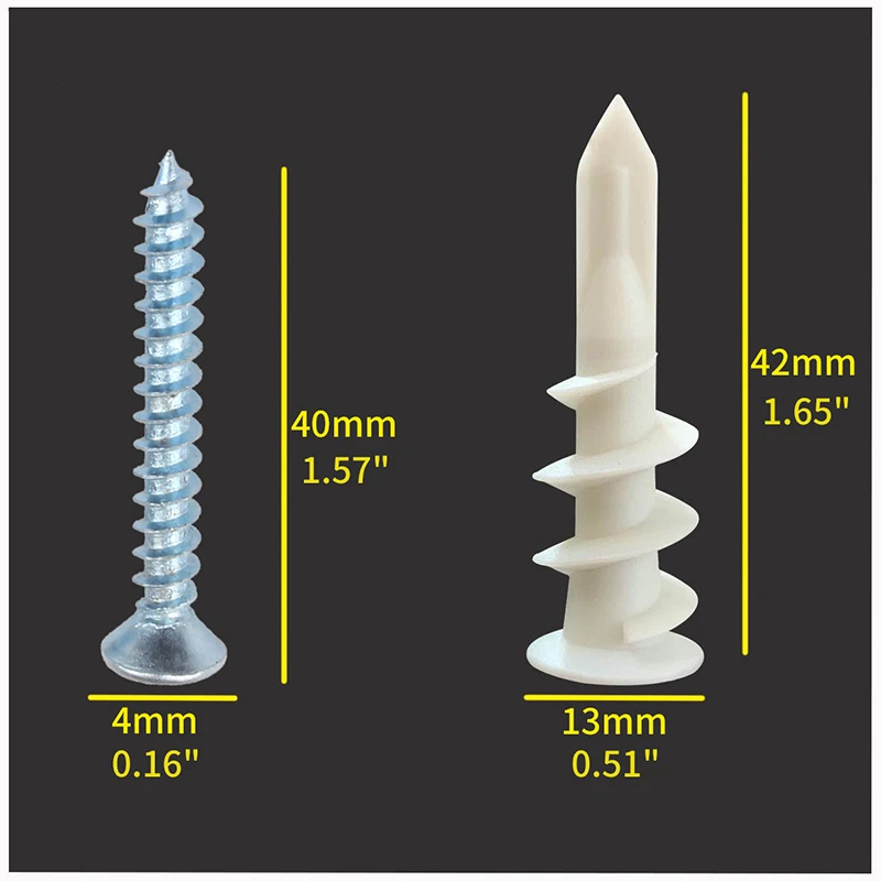 10Pcs #8 Zelfborende Gipsplaten Ankers, Muurankers En Schroeven Voor Gipsplaten, 5 Zelftappende/Schroefdraad Plastic Sheetrock Ankers +