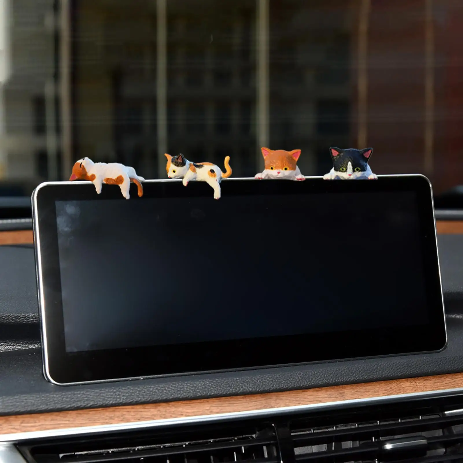 Cat Statue Adorable Compact Resin Cat Model Dashboard Figures for Car for Trailer RV Truck Automotive Sedan Pickup Bedroom