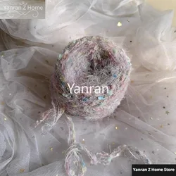 Fantasy Colorful Hand Mixed Yarn Gradient Lace Wave Feather Yarn Handmade Knitting Crochet Handbag Hair Loop 50g Wool Yarn Bulk