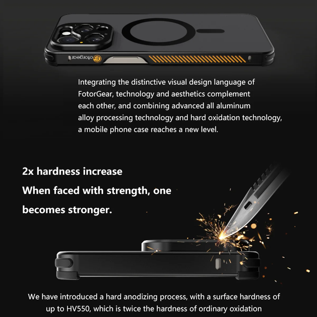 Fotorgear Metal Phone Case Magnetic Protective Phone Case for iPhone 15 14 13 Pro Max T-Mount Phone Lens Phone Case
