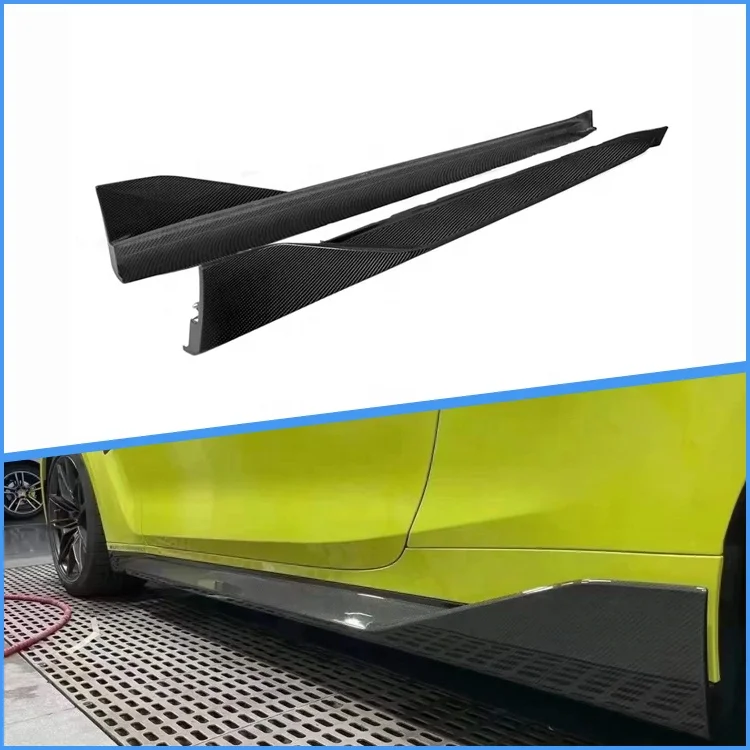 MP Style G80 G82 Real Car Data Development universal rear spoilers Dry Carbon Fiber Side Skirts Extensions For BMW M3 G80 M4 G82