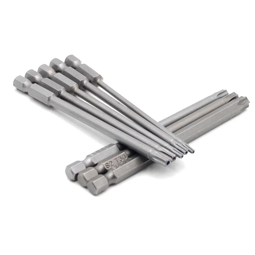 8pcs 100mm Hexagonal Screwdriver Set Magnetic Plum Blossom Hole Electric Drill Pneumatic Tool Handle Hand Screwdriver Set