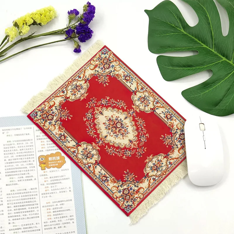 

Mousepad Persian Small Woven Rug Mat Fashionable Retro Style Home Office Table Decor Craft table For PC Laptop Desktop Mouse pad